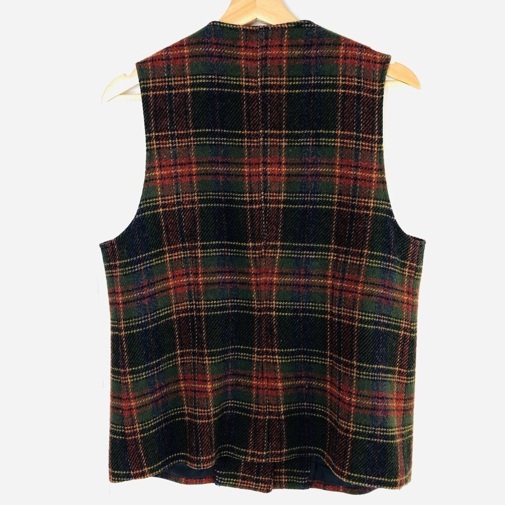 JH Collectibles 100% Wool Plaid Vest Womens Sz 4 Preppy Academia Fall Christmas - Picture 4 of 4